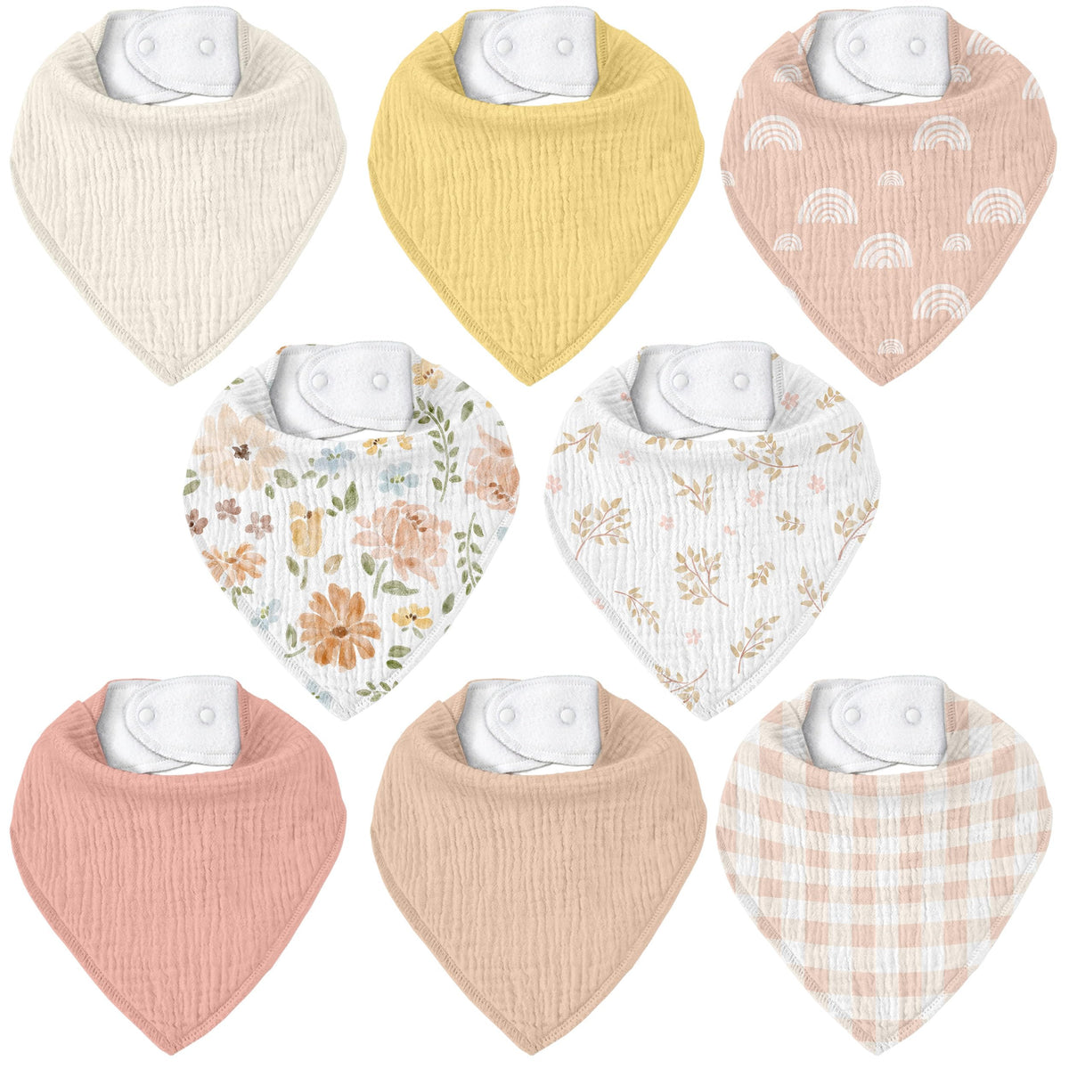 CIVARUA KIDS muslin bibs pack front view shows soft, absorbent fabric that helps keep outfits clean.