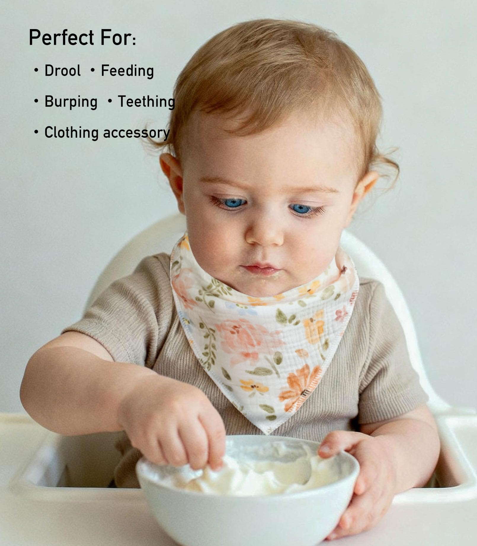 CIVARUA KIDS muslin bibs pack patterns provide stylish, versatile drool protection.