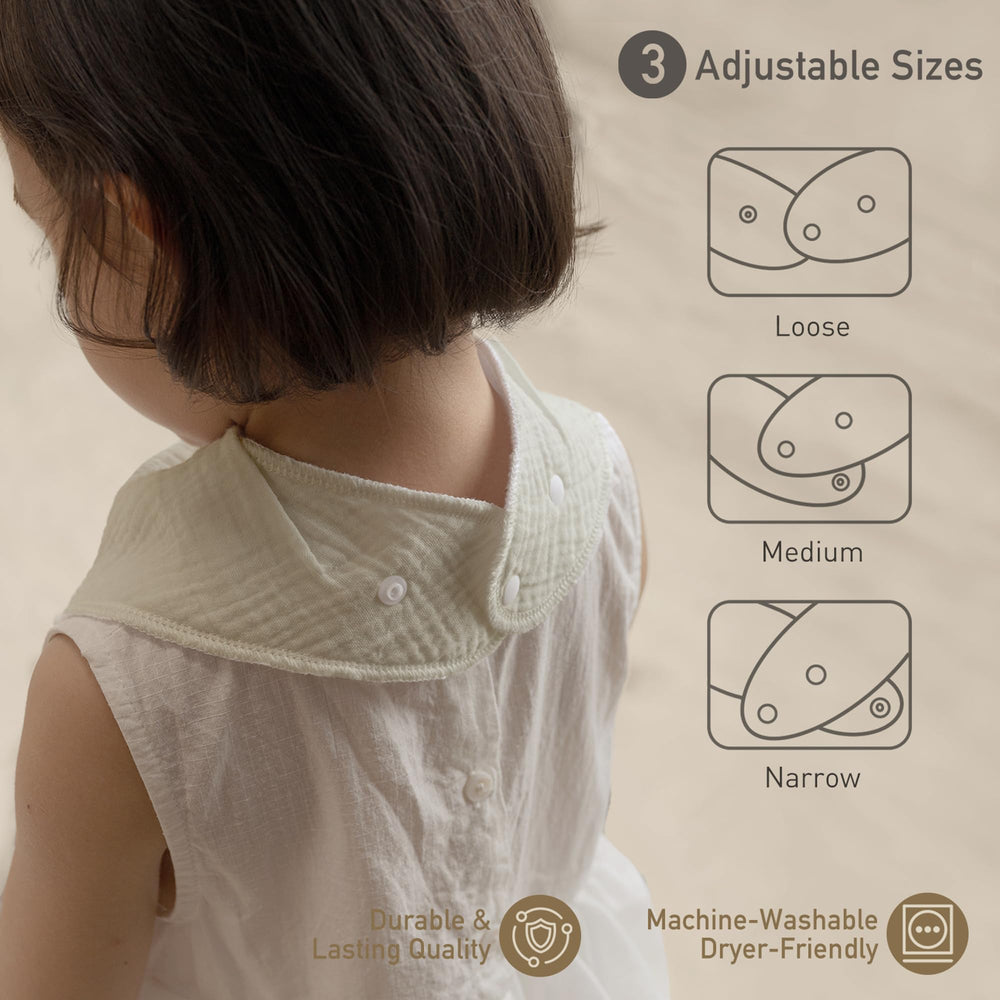 CIVARUA KIDS Muslin bibs wash-care icon shows machine washable convenience.