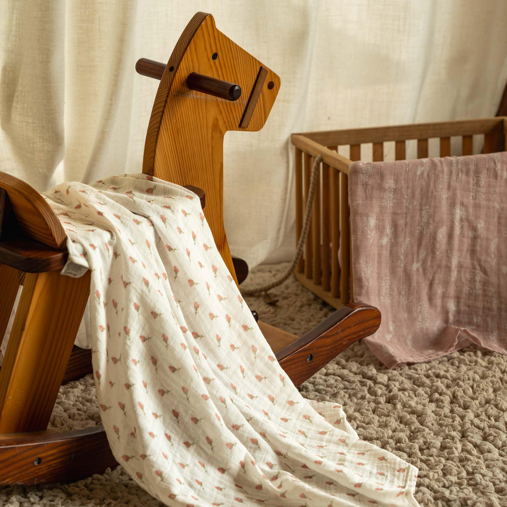 Civarua Kids flowers-swaddle blanket—large 31.5x43.3 inches for wrapping shoulders to feet.