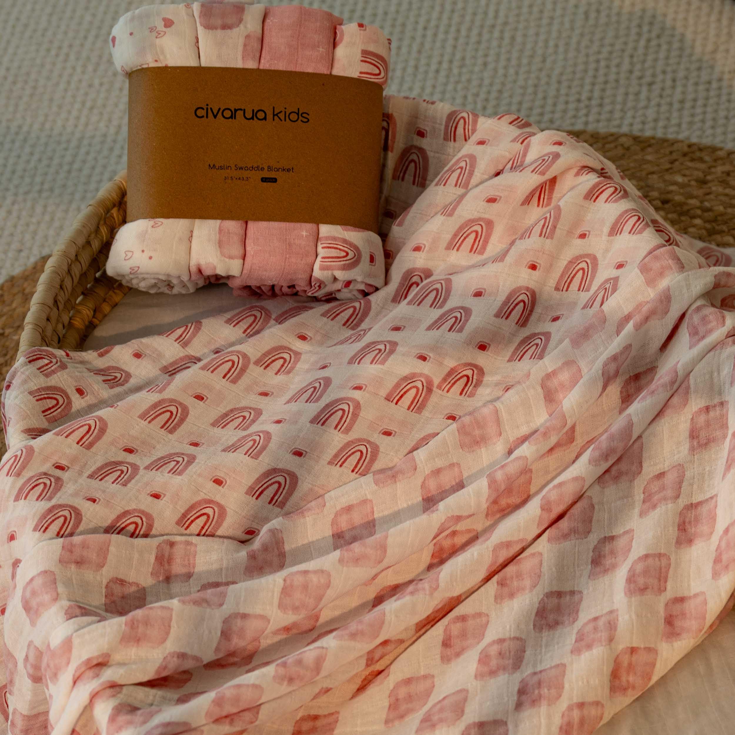 Civarua Kids 31.5x43.3-inch swaddle blanket shows large wrap area
