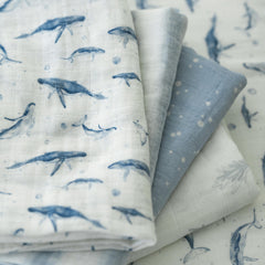 Civarua Kids muslin swaddle blue whale pack-2 highlights versatile use for wraps on the go