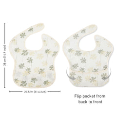 Civarua Kids waterproof bib front view shows a 3D catcher for mess control.