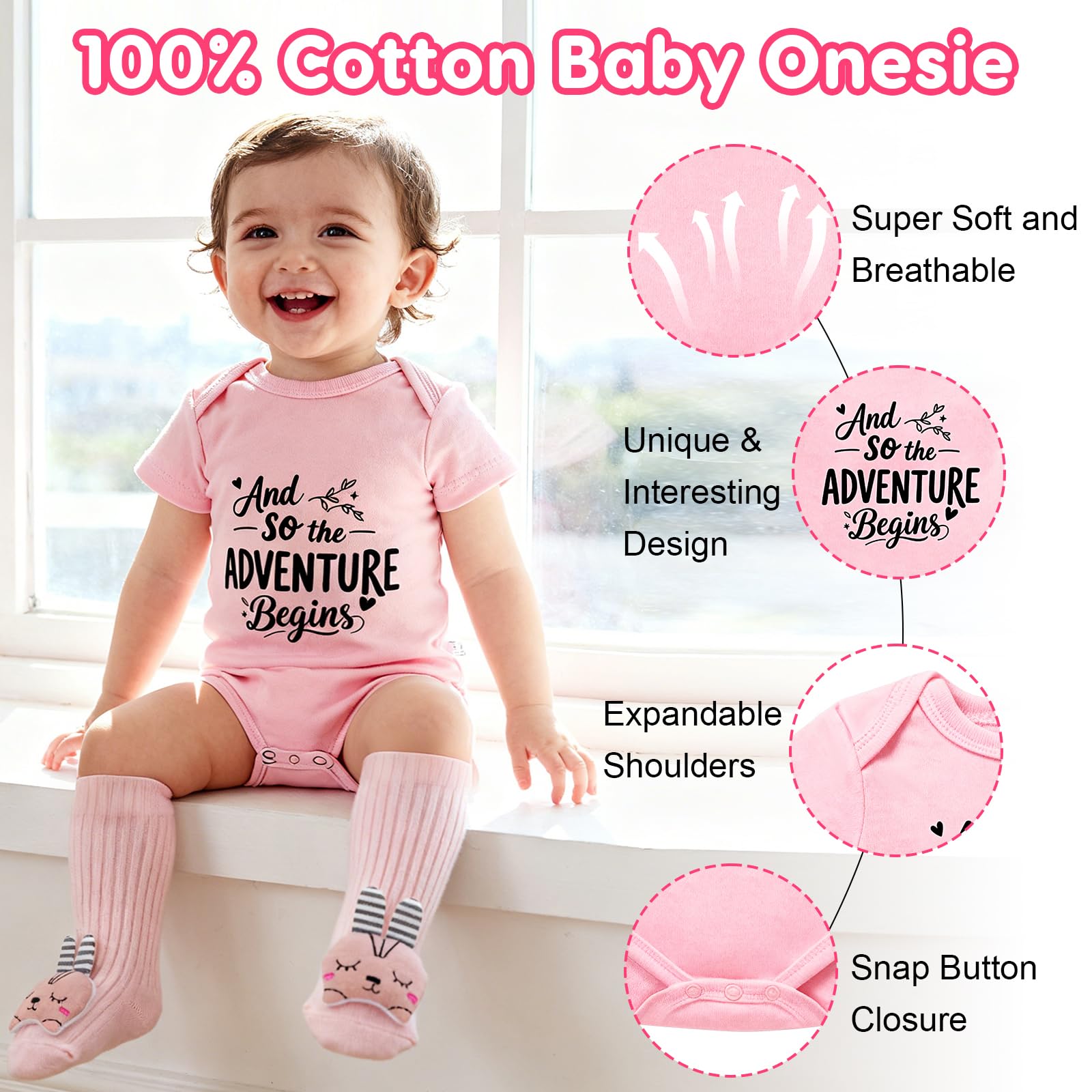 Ciyufavo cotton baby socks—snug fit with grip for early steps.