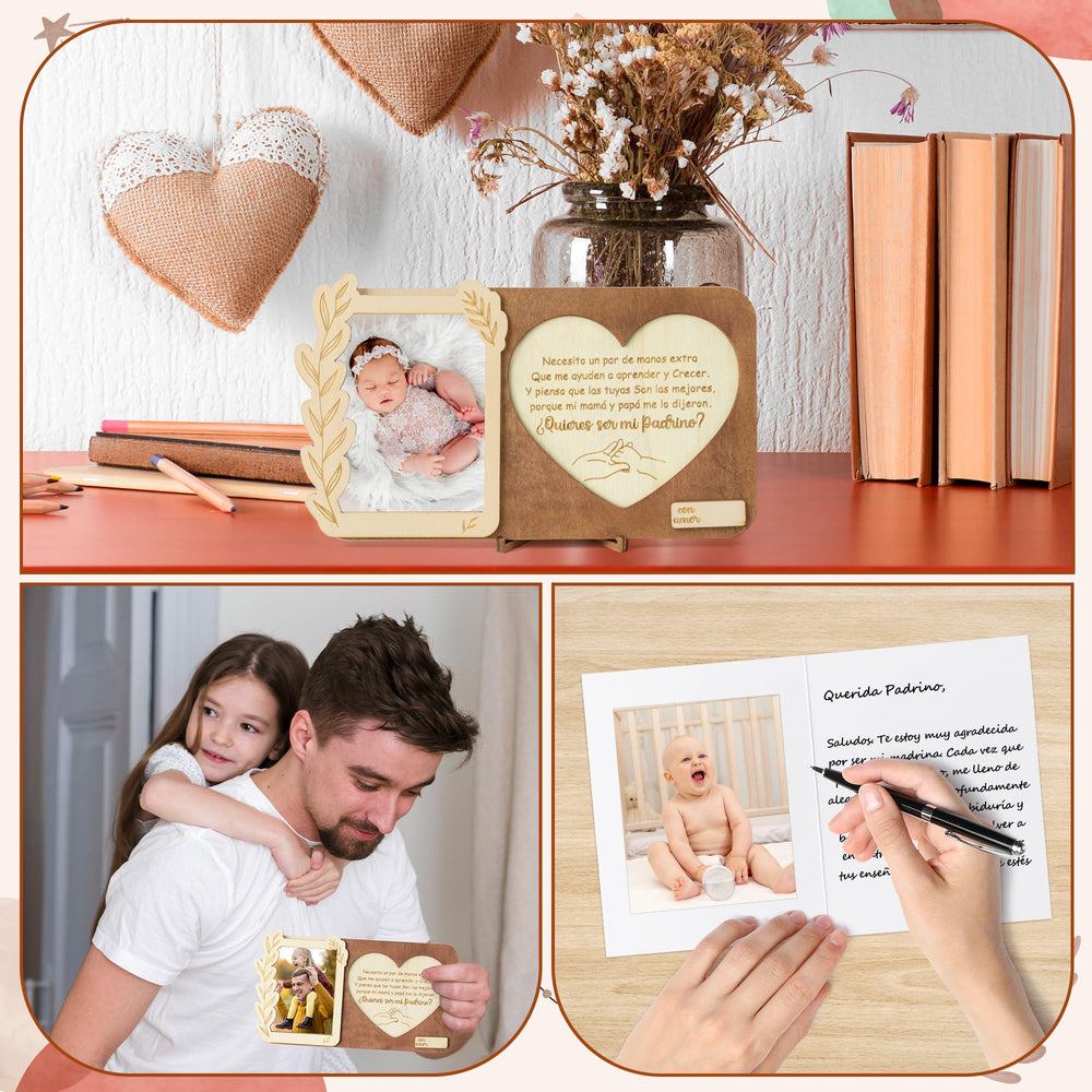 CJiangpo godfather frame card and shelves included for keepsake gift
