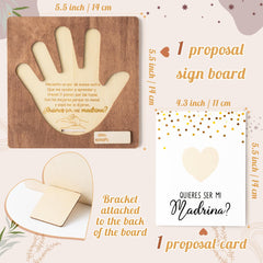 CJiangpo wooden godmother proposal sign highlights a precious announcement moment
