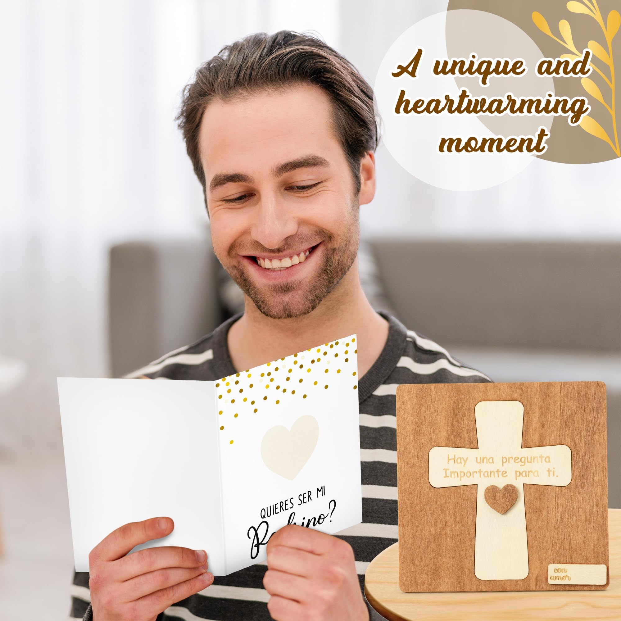 CJiangpo wooden-shelves display frame keeps the gift stylishly on display