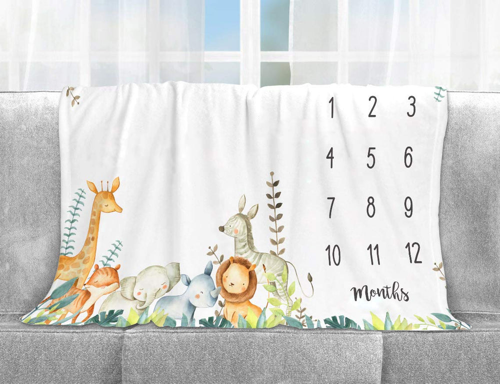 Ckewfaz Popfavors Yuzioey Safari blanket size comparison helps planning nursery layouts.