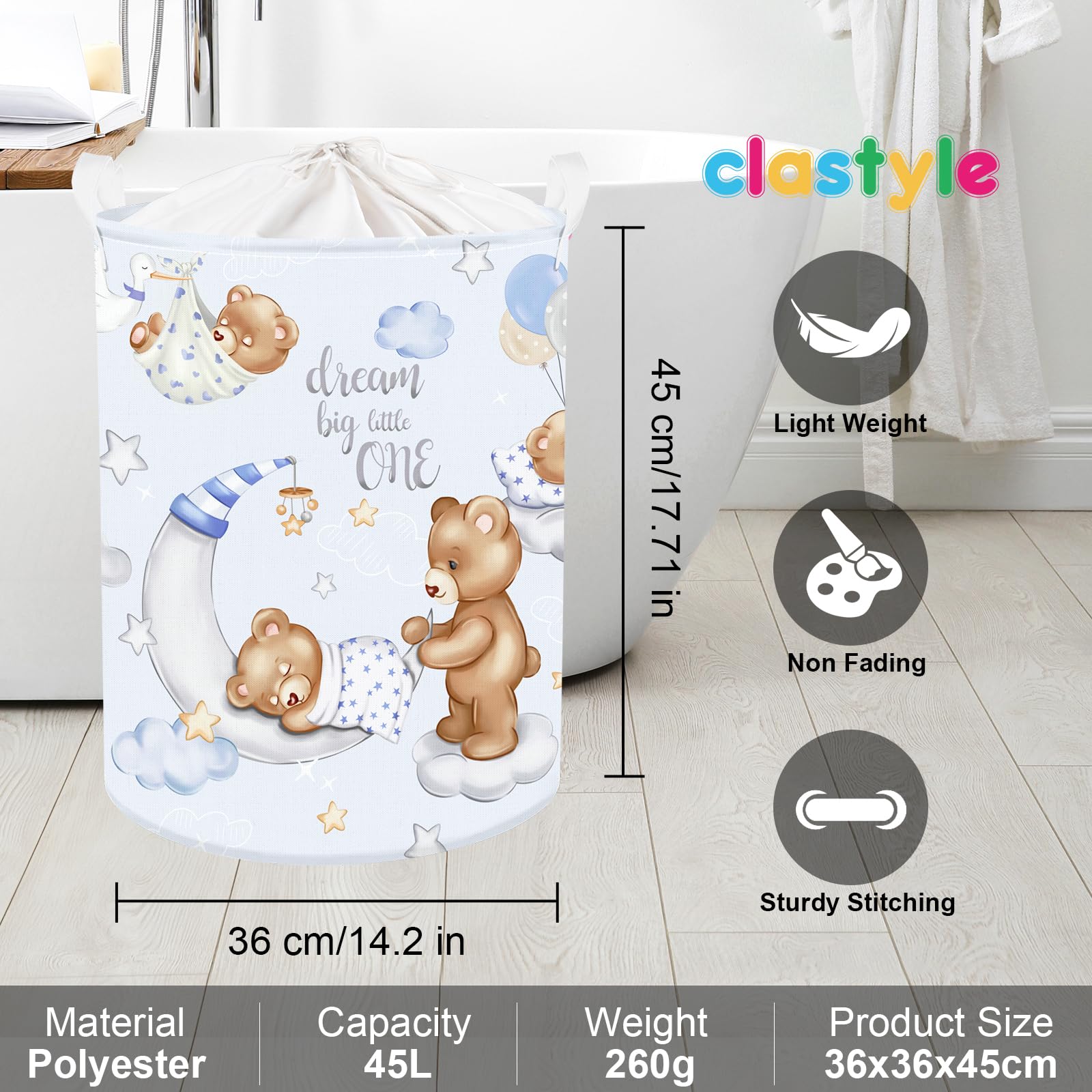 Claststyle large kid storage basket with lid for tidier bedrooms.