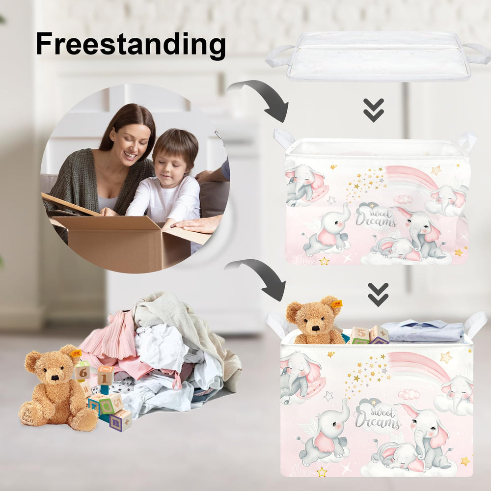 Clastyle rectangular nursery basket fits shelves neatly for clothes and books