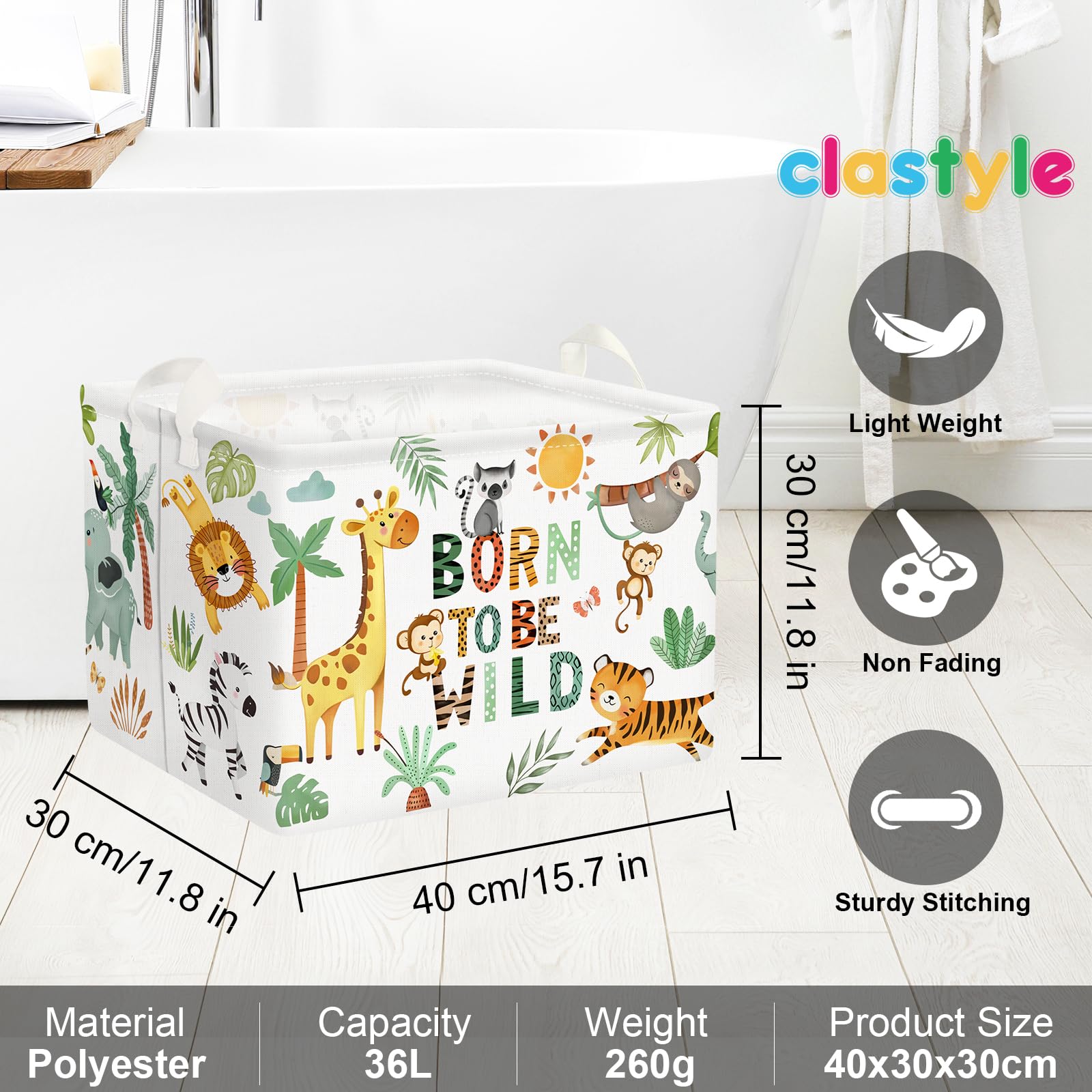 Clastyle 36L basket with handle shows portable storage for clutter-free rooms.