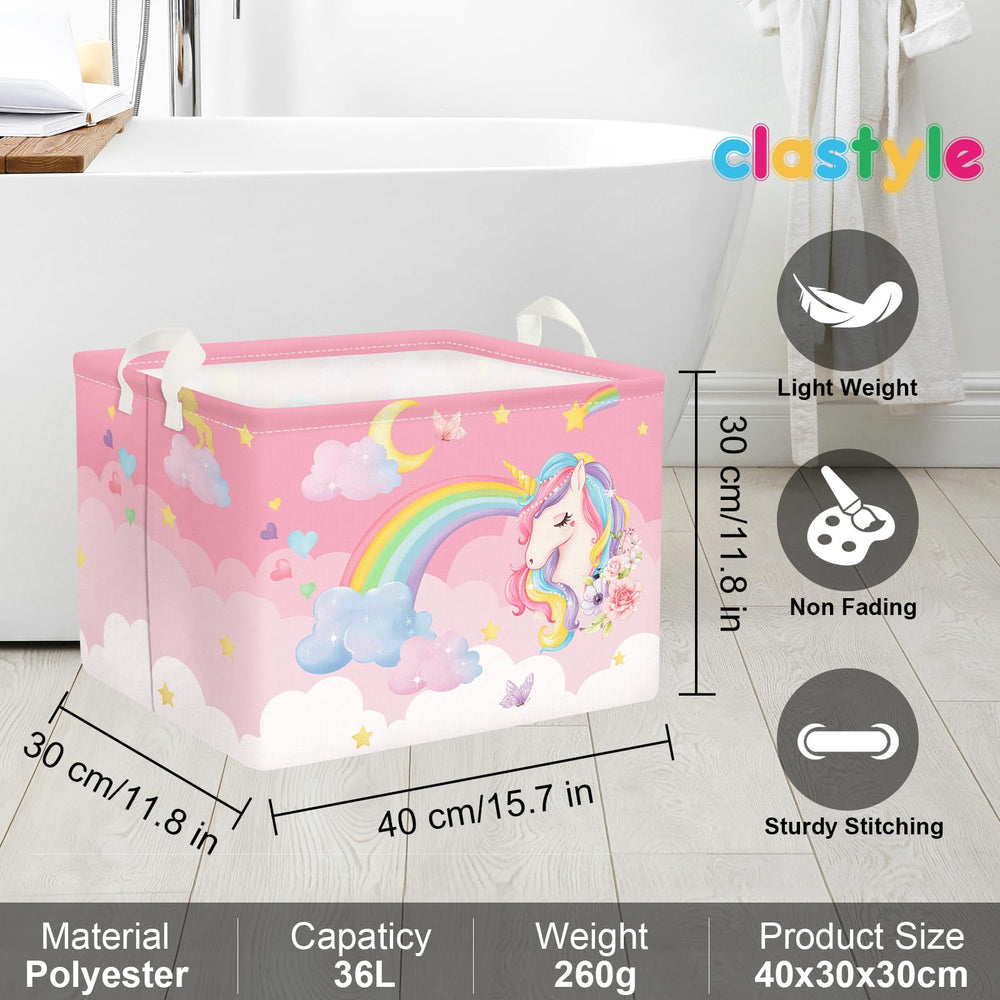 Clastyle 36L basket in a kid's bedroom showing versatile storage for toys and clothes.