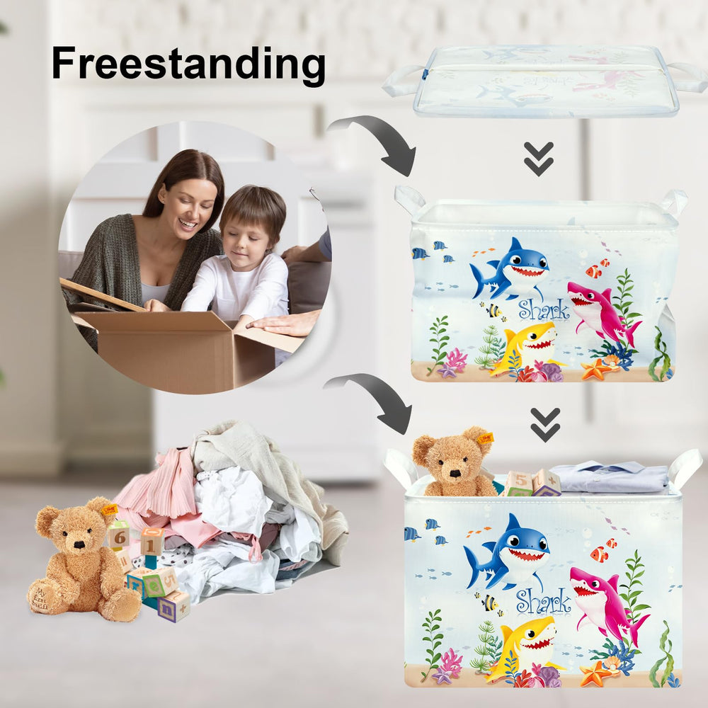 Clastyle 36L book and toy storage basket showcased on shelf