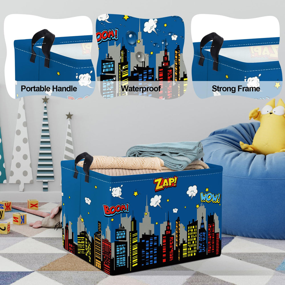 Clastyle 36L collapsible toy basket open view demonstrates easy access and portability
