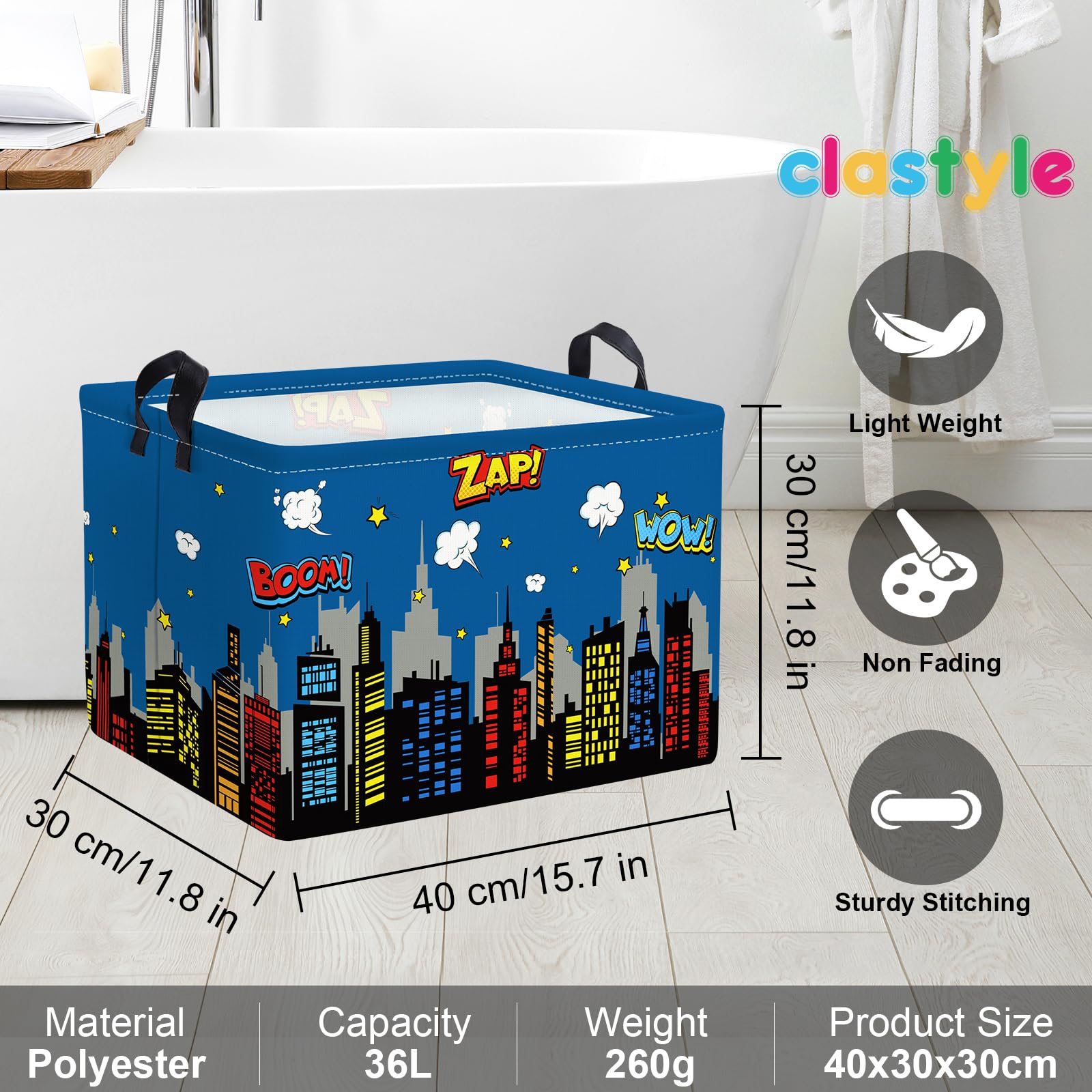 Clastyle 36L PE-coated basket interior easy to clean and wipe down