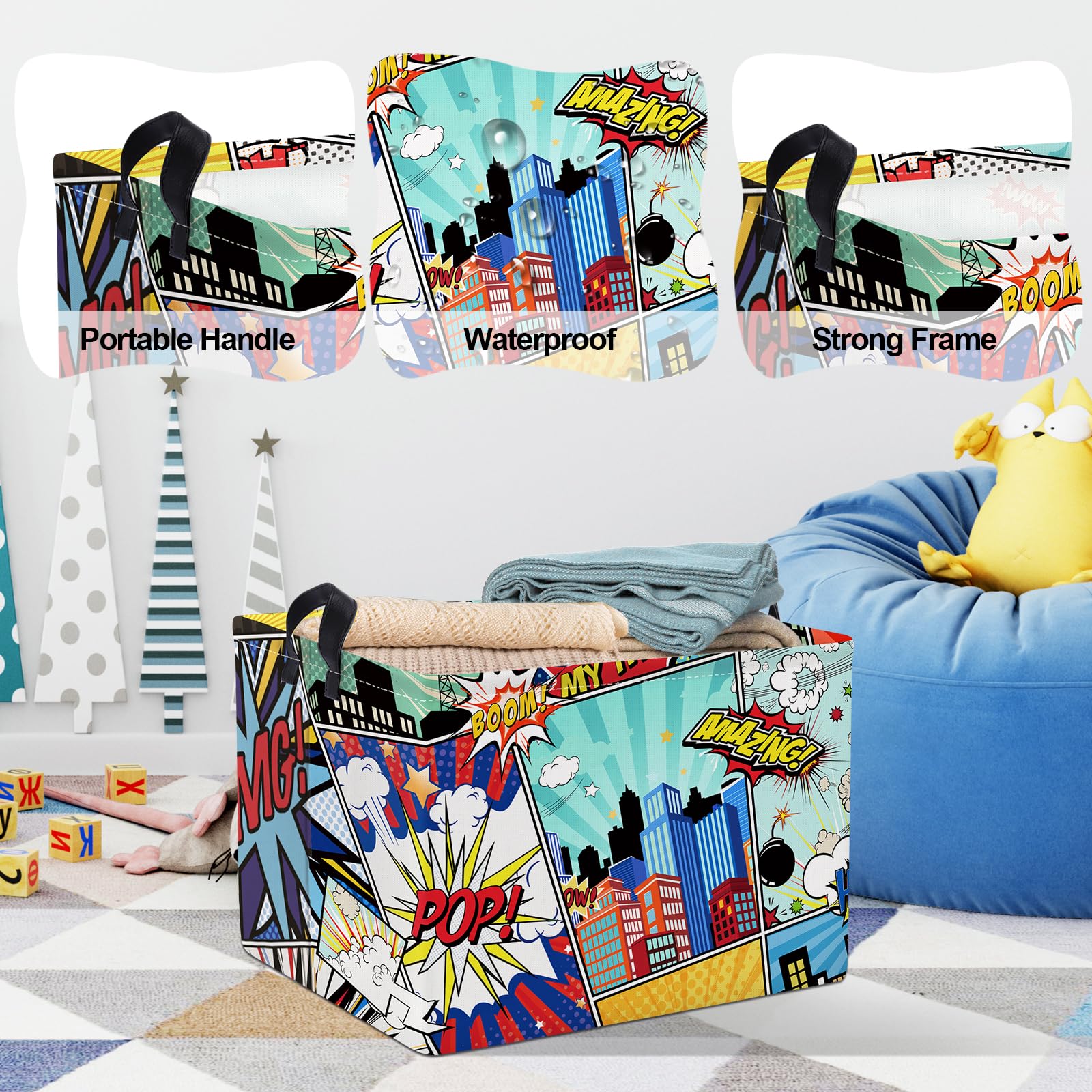 Clastyle 36L waterproof basket handles busy laundry days with durable, easy-carry design.