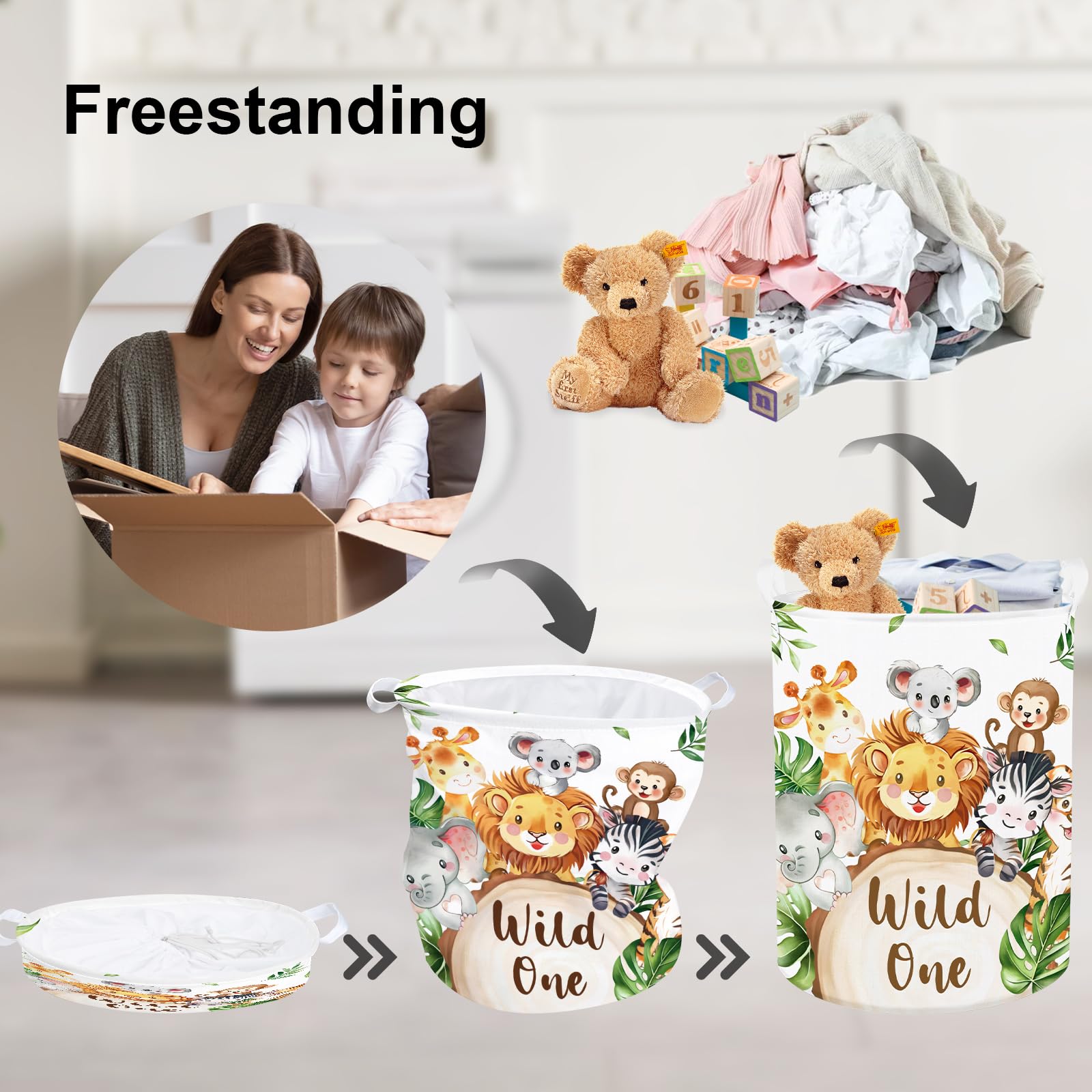 Clastyle giraffe toy storage basket tidies playroom and easy-access.