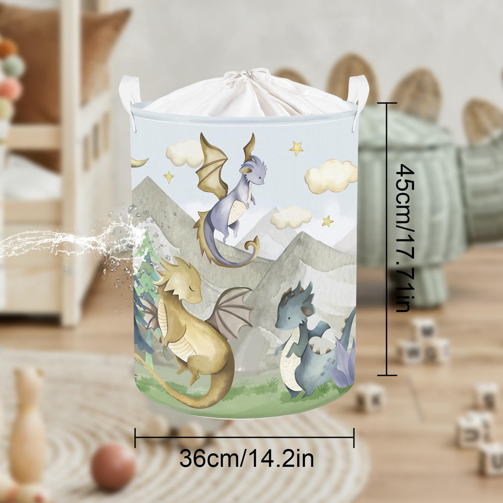 Clastyle 45L dragon hamper shows large capacity for clothes and toys.