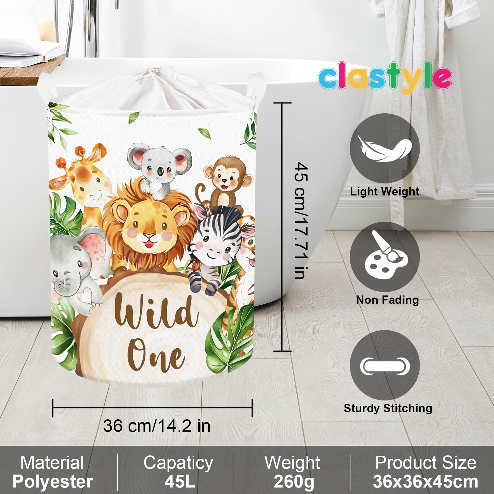 Clastyle 45L basket lid and handle enable easy access.