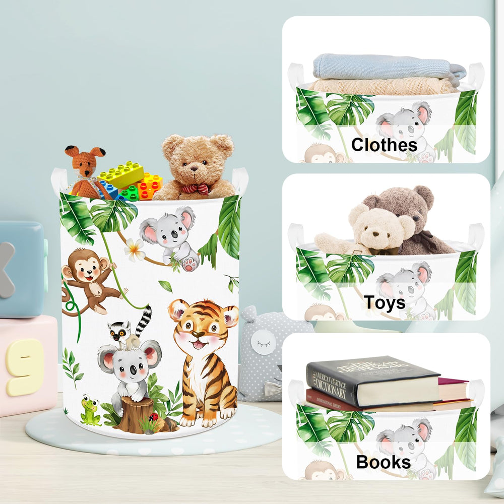 Clastyle zebra nursery decor basket adds playful organization.