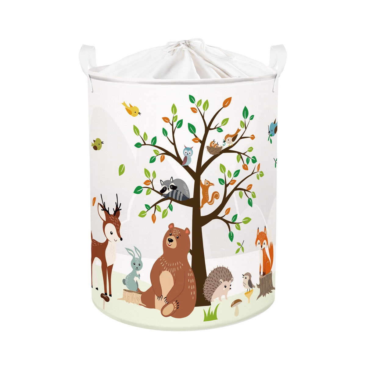 Clastyle 63L tree animal hamper with lid, ideal for kids' laundry and toys.