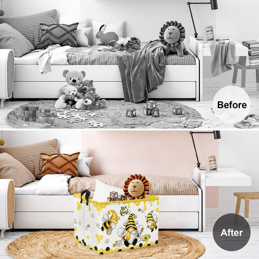Clastyle Bee-Gnome design aids imaginative play while organizing nursery items.