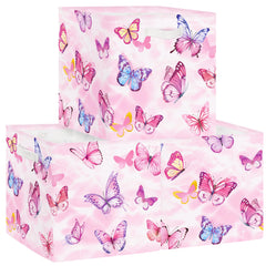 Clastyle Butterfly Kid Storage Cube Pink design keeps toys organized in a playful nursery corner.