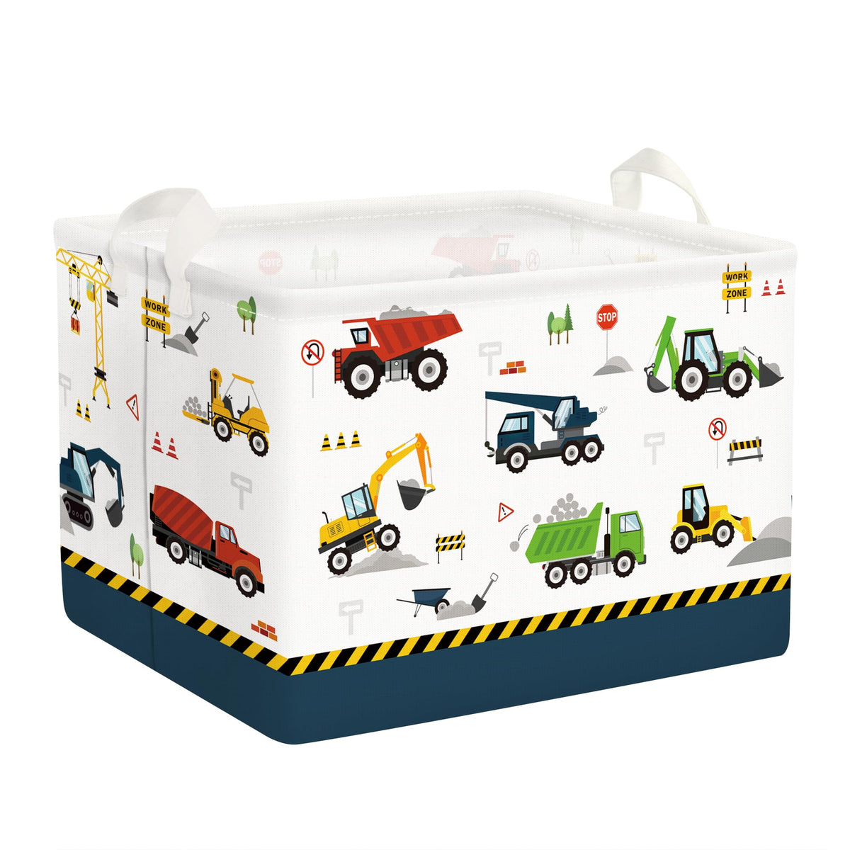 Clastyle cartoon construction truck shelf blue front view for kid-friendly toy storage.