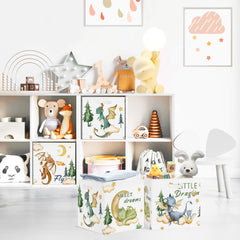 Clastyle child-room toy-bin for easy, accessible toy cleanup.
