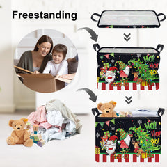 Clastyle Christmas storage bin with metal frame provides sturdy home organization.