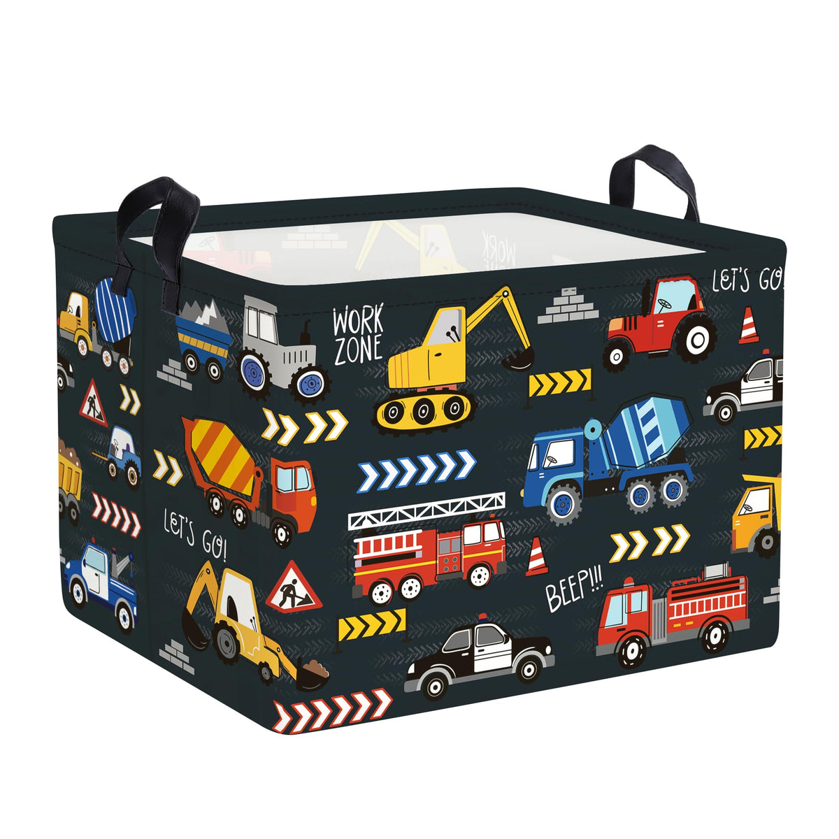 Clastyle City Car Baby Laundry Hamper front view with sturdy carry handle for easy transport.