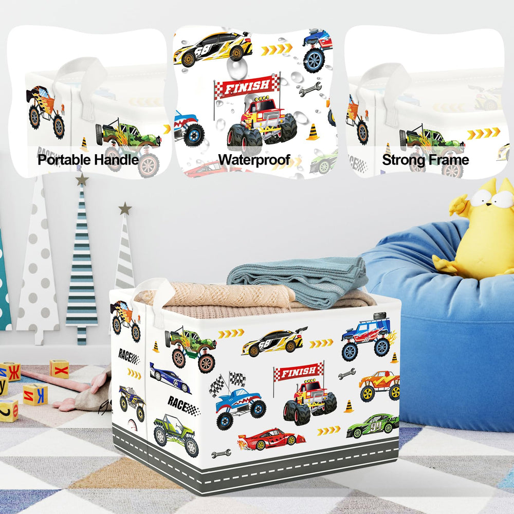 Clastyle City Car Laundry Hamper interior 36L capacity supports bulky plush toys