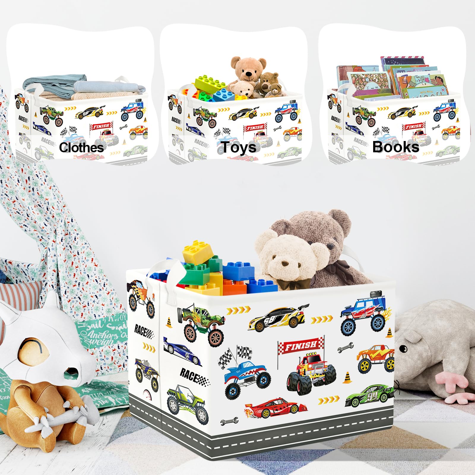 Clastyle City Car Laundry Hamper PE coating allows easy wipe clean