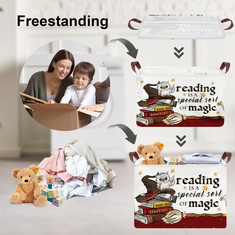 Clastyle collapsible rectangle basket demonstrates flexible storage for laundry.