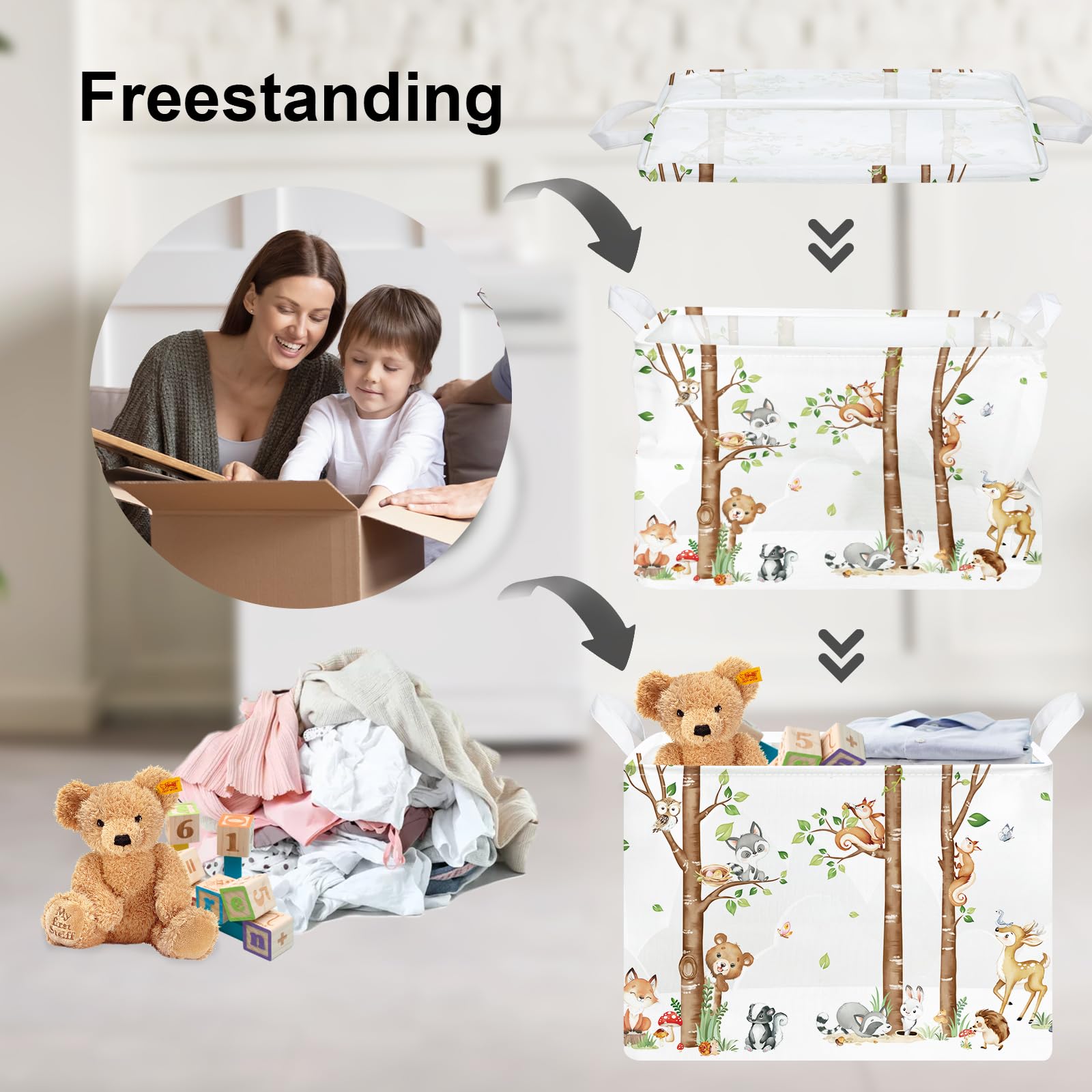 Clastyle collapsible bear laundry bin for easy laundry organization.