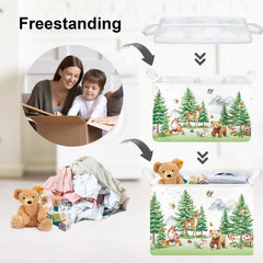 Clastyle Collapsible Clothes Organizer Bin folds flat for compact storage when not in use.