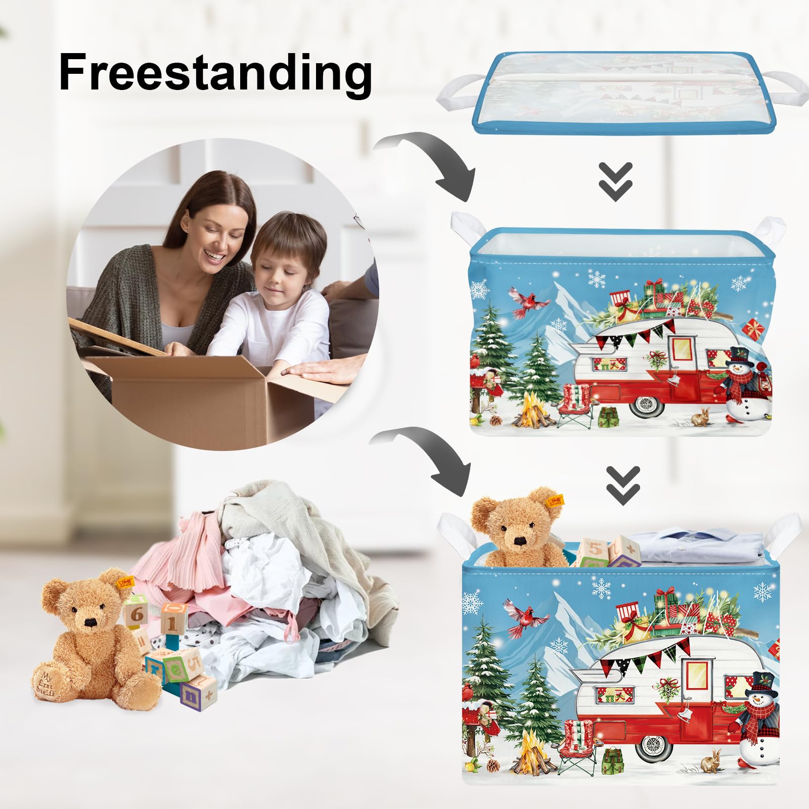 Clastyle collapsible hamper for laundry organization and easy transport.