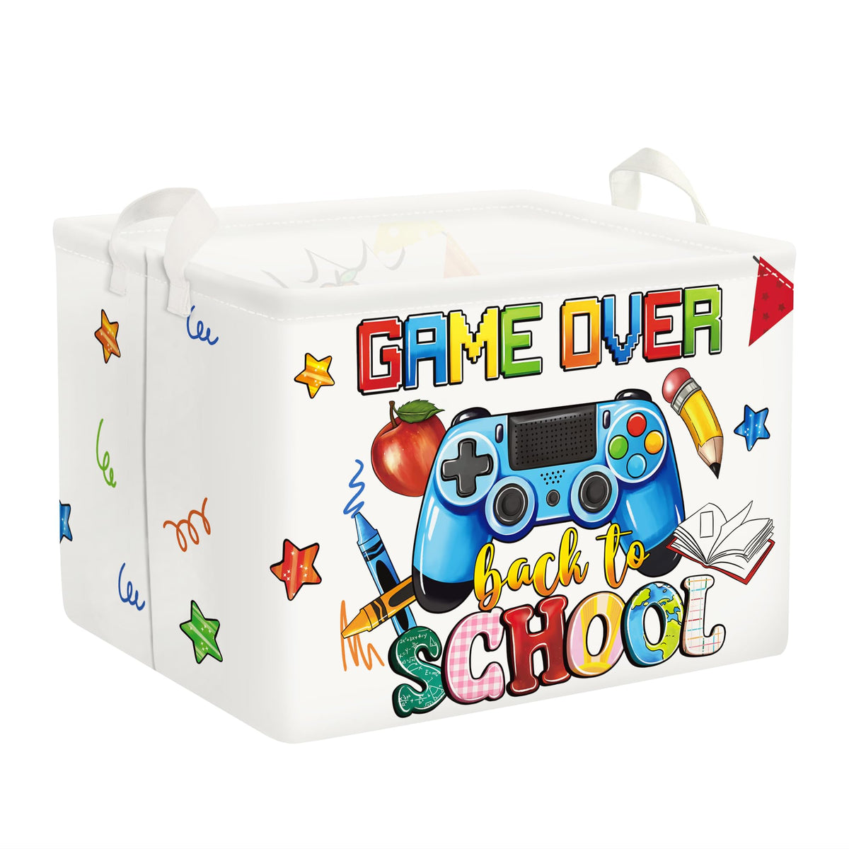 Clastyle Cool Game Storage Basket front view for easy kid toy cleanup and quick tidying