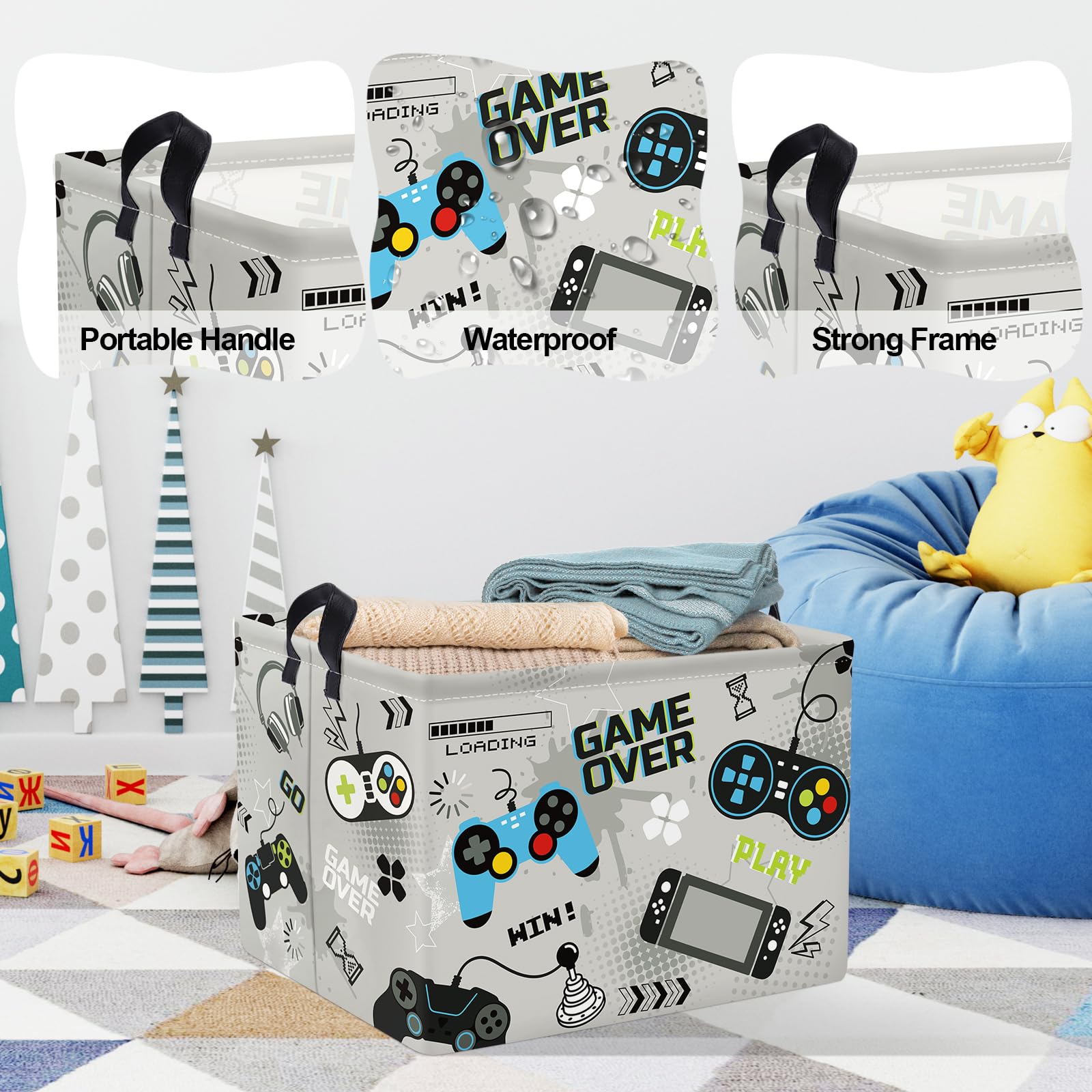 Clastyle Cool Game Storage Basket interior reveals 36 L capacity for organizing items.
