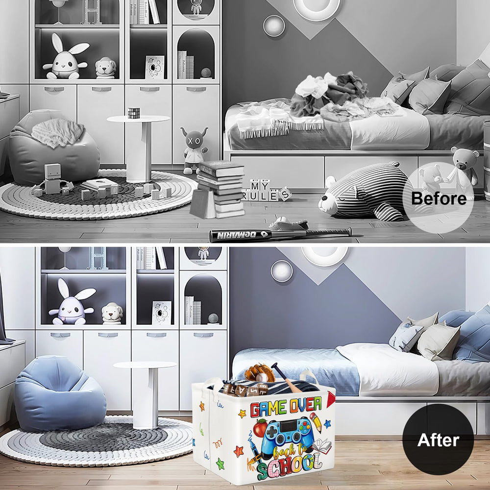 Clastyle Cool Game Storage Basket lid-open shows quick access for playtime organization