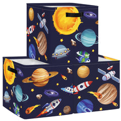 Clastyle cosmic space cube bin with handle for easy portable toy storage.