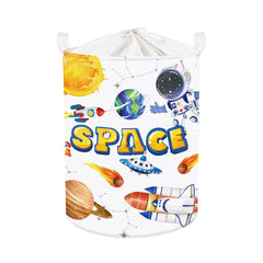 Clastyle Cosmic Space Planet Laundry Basket side view for kid-friendly organization.