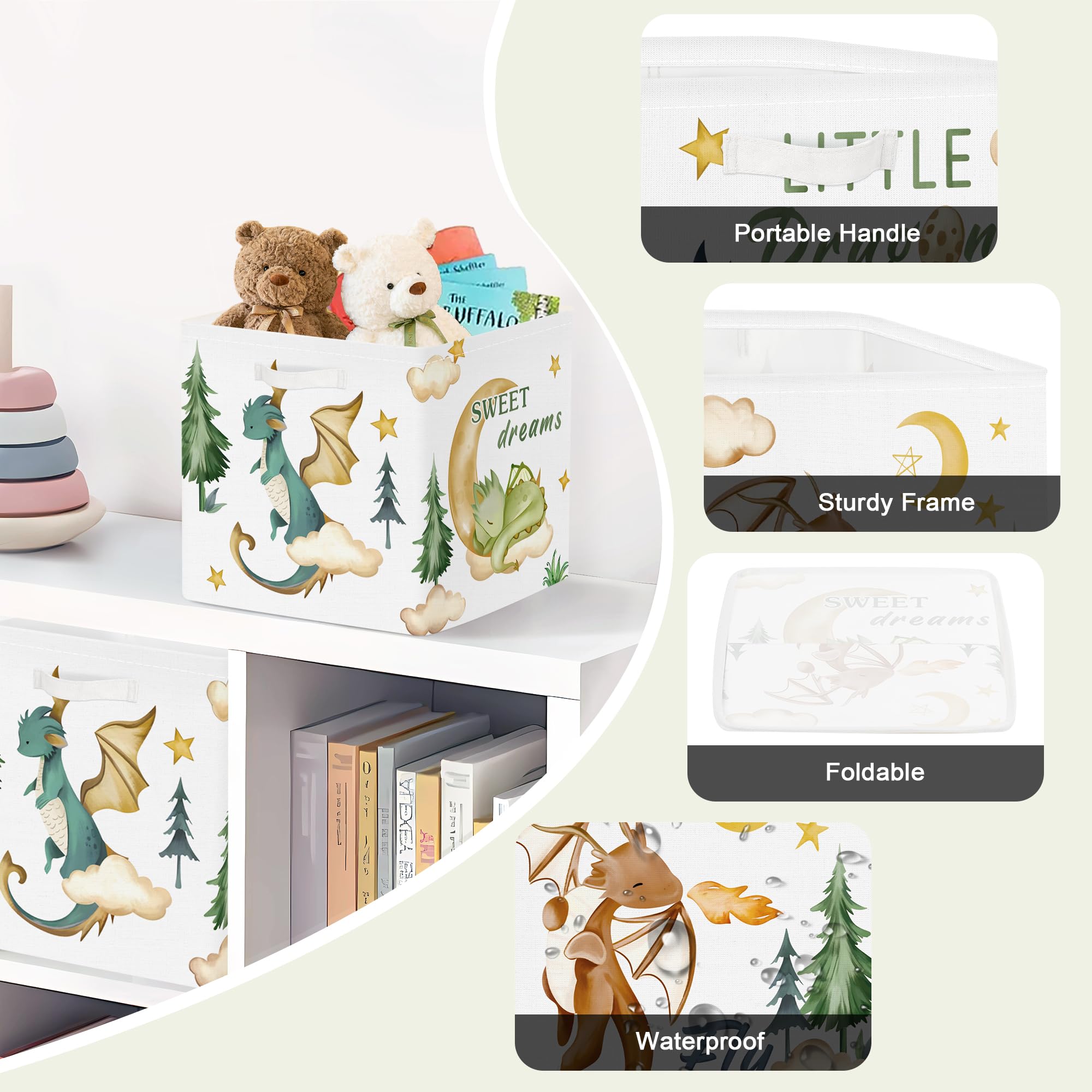Clastyle dinosaur design with dragons, stars, moons for playful decor.