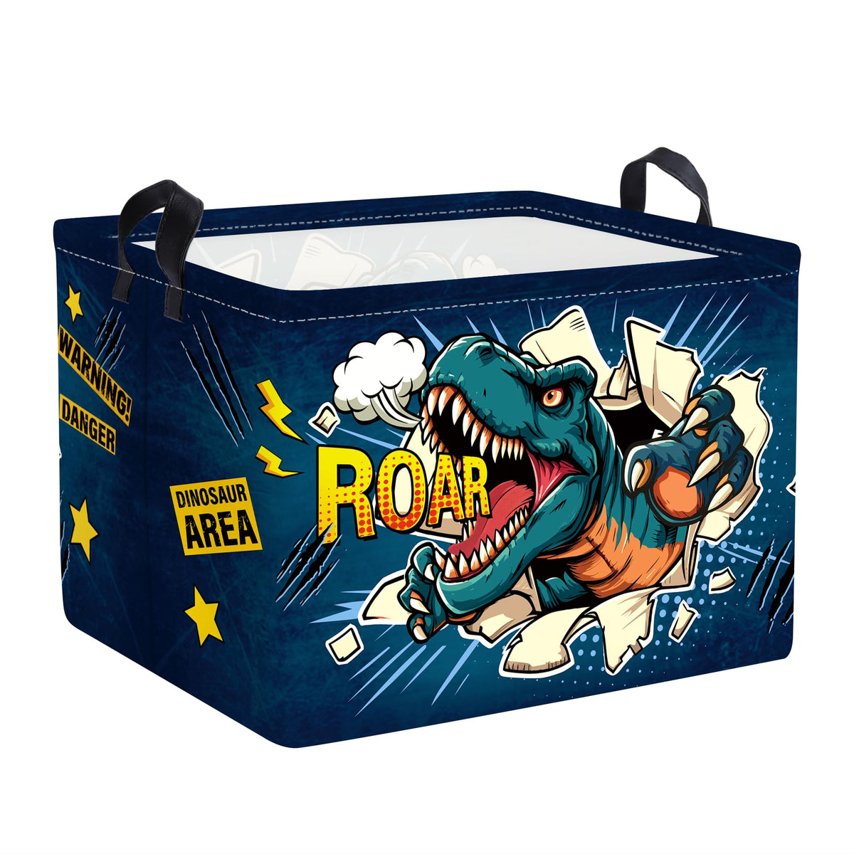 Clastyle 3D Dinosaur Storage Basket roars in the playroom, aiding toy organization.