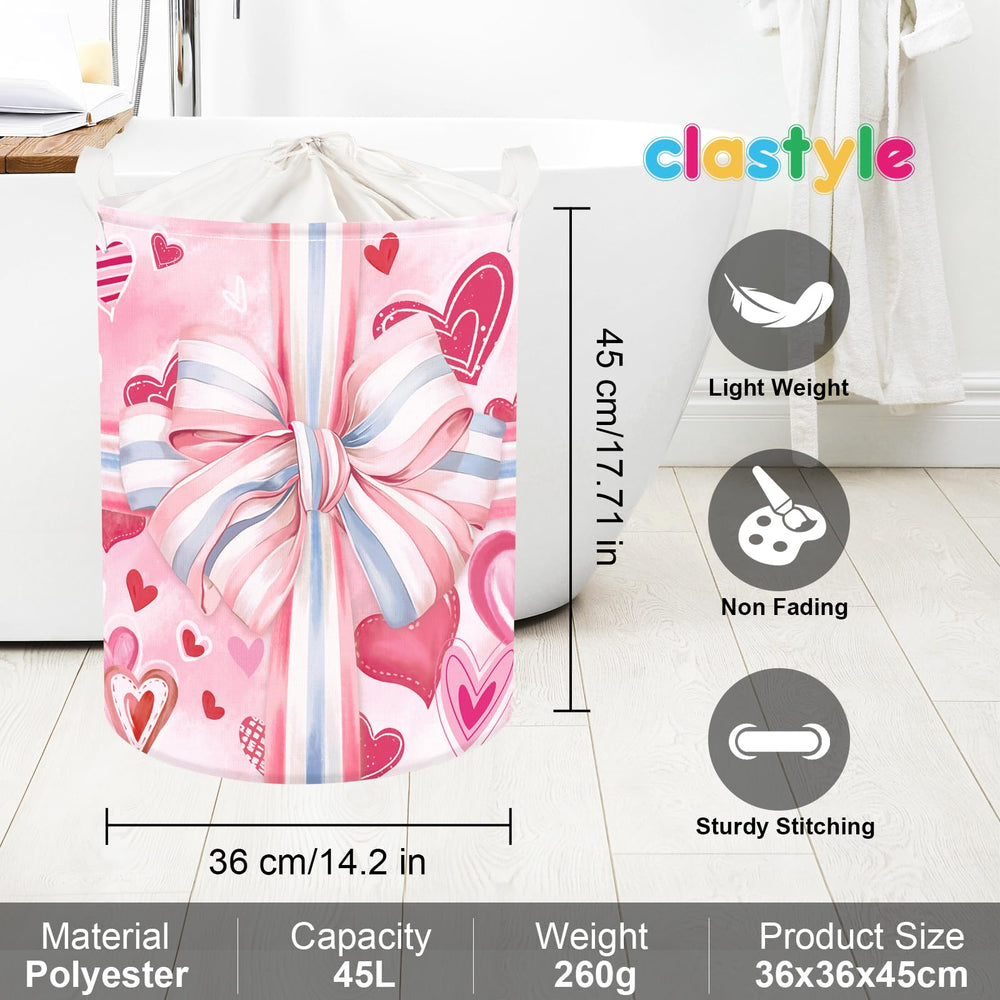 Clastyle Drawstring Metal Frame Bin—sturdy, easy to carry.