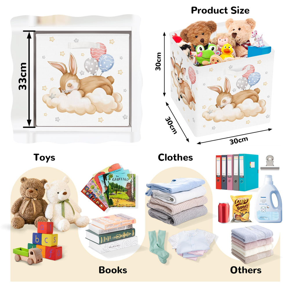 Clastyle Dreamy Animal Cube Bunny box with handle for gentle toy storage.