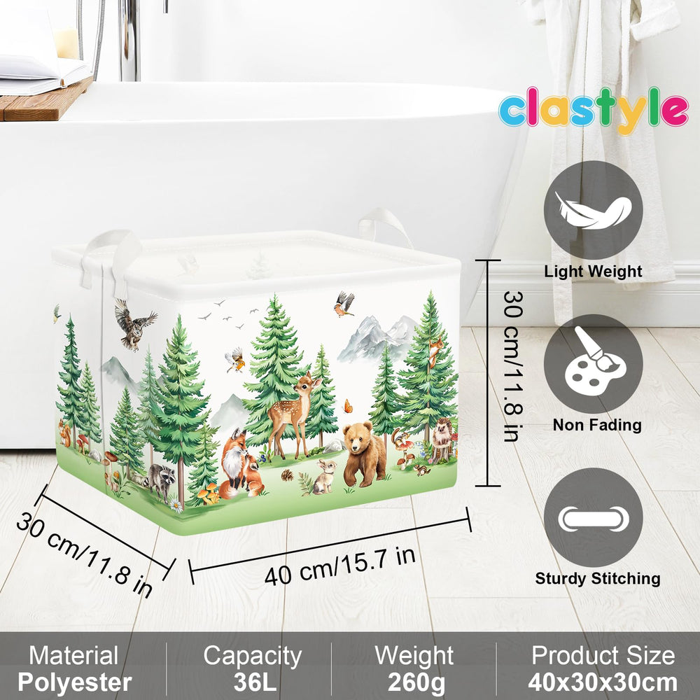 Clastyle Easy-Clean Laundry Bin with wipeable surface simplifies tidying after washing.