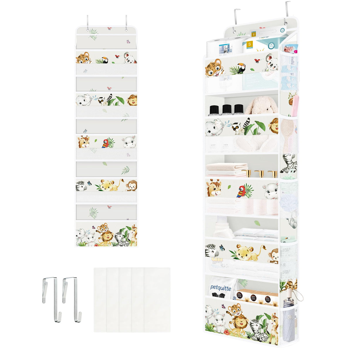 Clastyle Elephant Lion over-the-door setup demonstrates space-saving bedroom storage