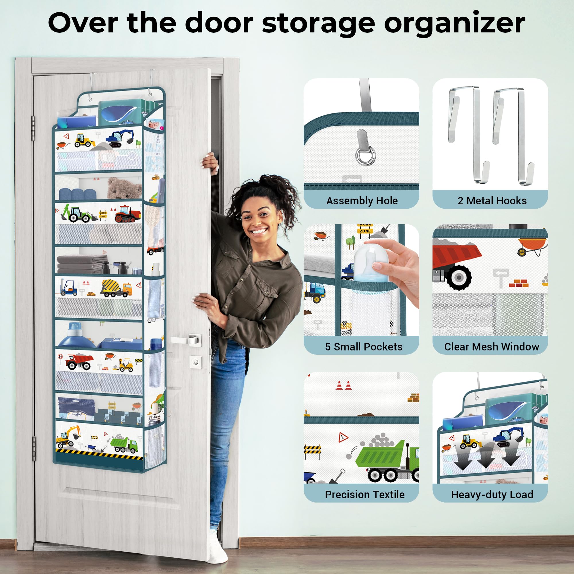 Clastyle Excavator door organizer five pockets for small items like brushes
