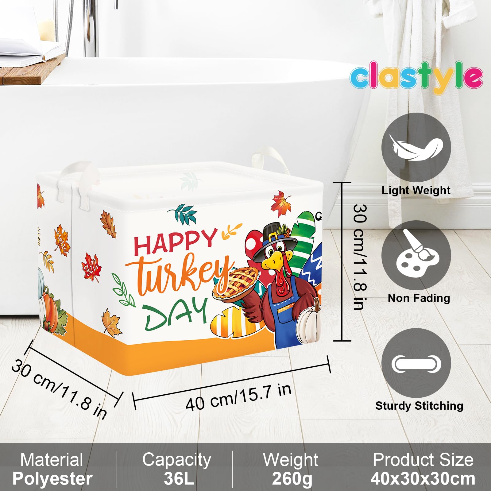 Clastyle Fall Harvest Basket soft sides protect delicate items while organizing.